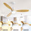 Ventilateur de plafond moderne d'intérieur 52 pouces avec 3 pales en bois massif et télécommande