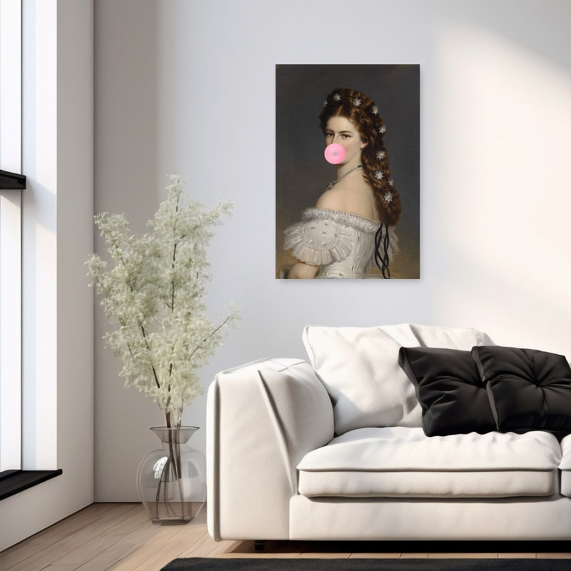 Modern Classic Bubblegum Classic Contemporary Elegant Portrait Landscape Wall Art Print 1 Piece Wrapped Canvas Wall Art