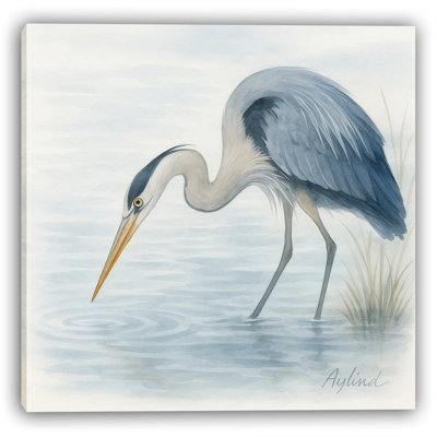 «Blue Heron Reflection», art mural sur toile