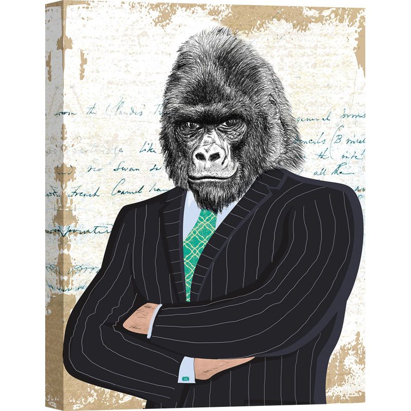 Distinguished Boss Gorilla by Matt Spencer - Wrapped Canvas Print, 100cm H x 70cm W x 4cm D