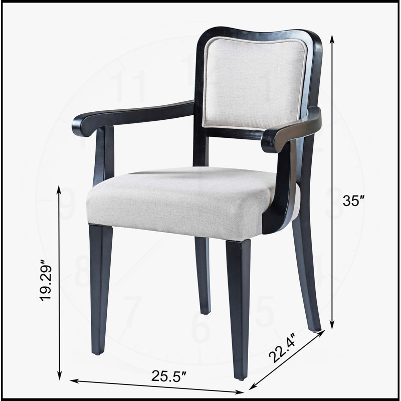 Ensemble de 2 chaises de salle à manger élégantes rembourrées - Fauteuils traditionnels avec lignes courbes, structure en bois massif et accoudoirs rembourrés pour une assise confortable
