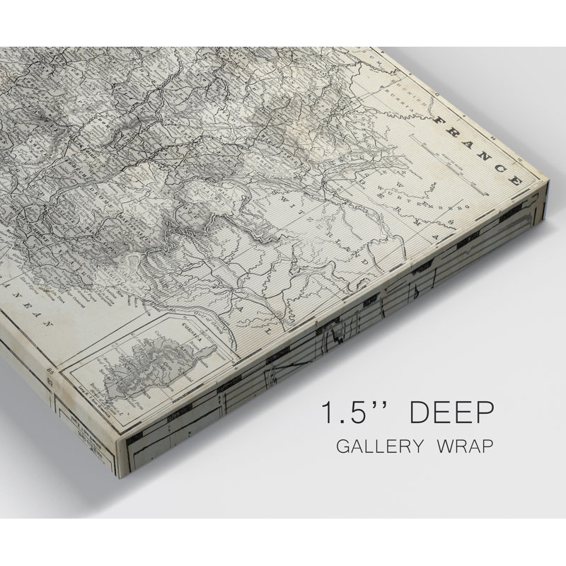 " Antique Map Of France ", 20" H x 16" W x 1" D