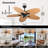 52 Inch Tropical Ceiling Fan With 5 Palm Leaf Blades, Indoor/outdoor No Light Fan, Pull Chain Control, Dual Mounting Options, Ideal For Patios And Bedrooms