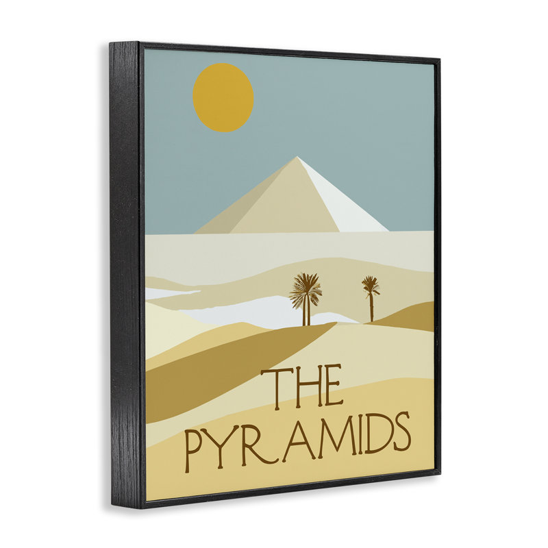 «Pyramides d'Égypte», art de la giclée encadrée par Daphne Polselli bg-855, H 14 po x l 11 po, Giclée encadrée noir minuit