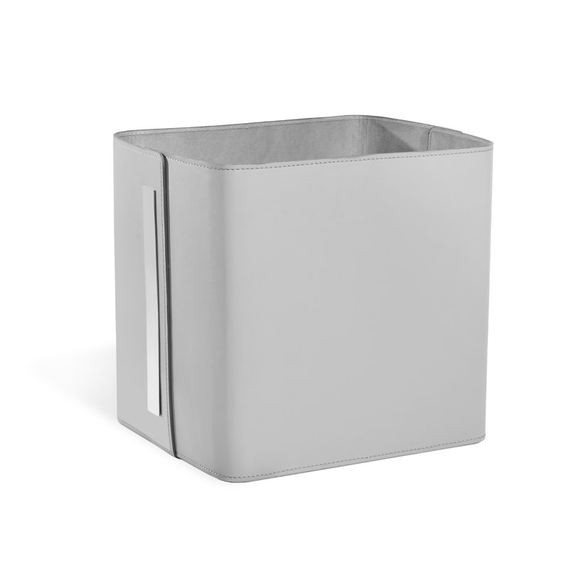 Portia Decorative Basket, Light Gray/Polished Nickel/Gray