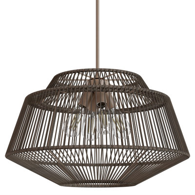 Jasmine Roth 4 - Light Sable Rattan Geometric Pendant