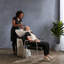 Fauteuil de shampooing inclinable en cuir synthétique