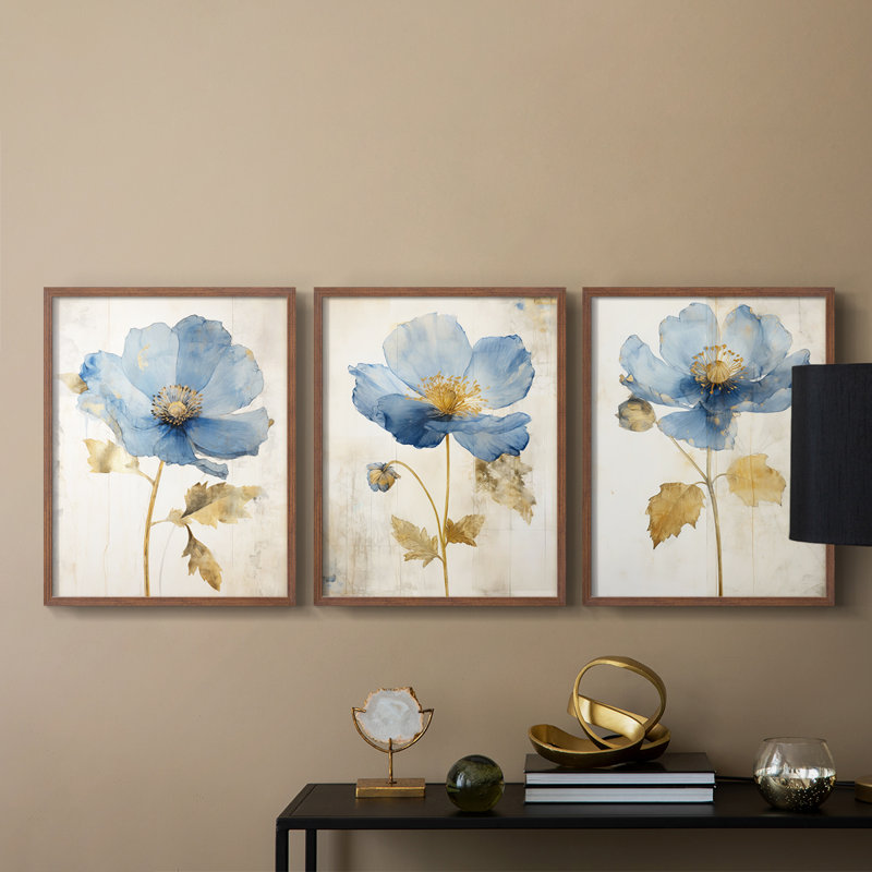 Étude florale, série XIII, ensemble de 3 estampes numériques, prêt à accrocher