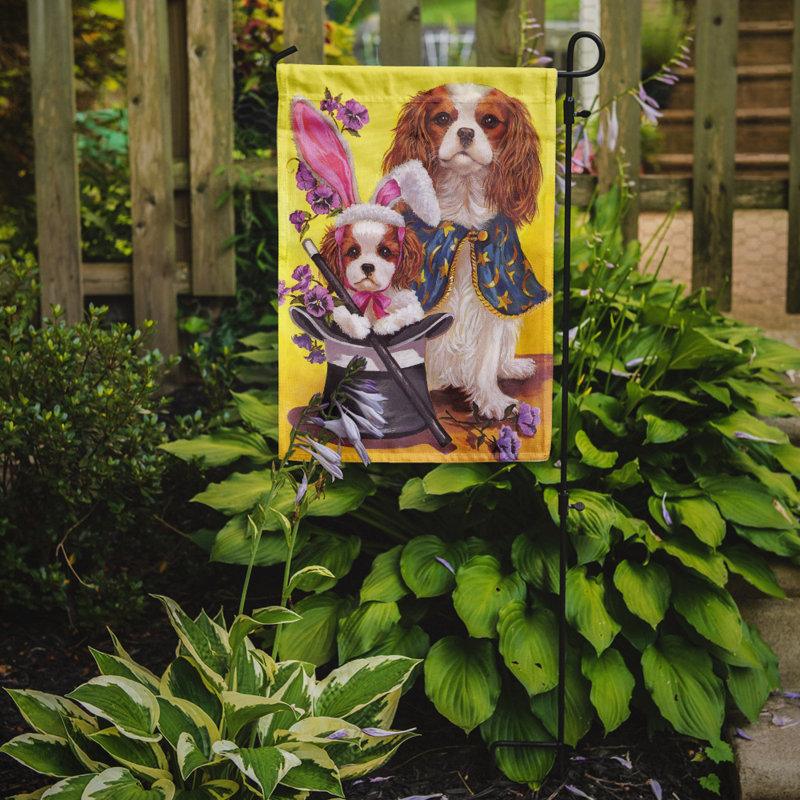 Drapeau de jardin en polyester à 2 côtés Graziello Bichon Frise Do It Better 1 x 0,11 pi, Épagneul cavalier magie de Pâques