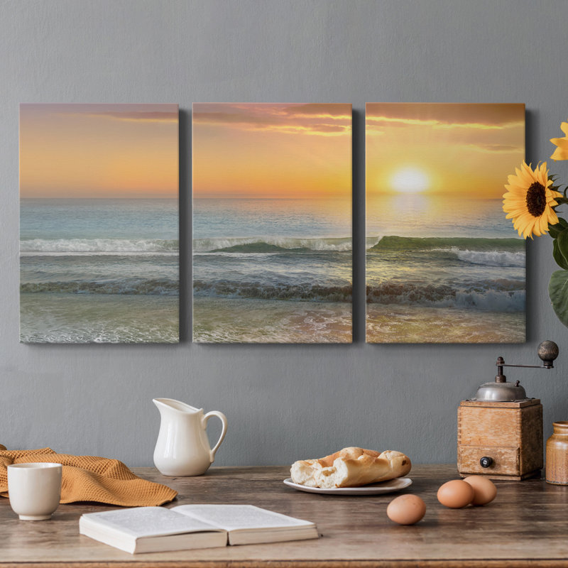 " Dawn Rays " 3 - Pieces, 18" H x 36" W x 1" D
