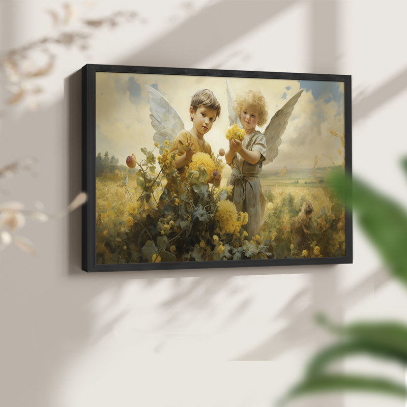 Angels From Above-XX - Reproduction encadrée - Restickable, H 8 po x l 10 po, Cadre noir