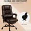 Fauteuil de bureau inclinable à haut dossier, fauteuil de massage à 6 points vibrants avec repose-pieds et télécommande
