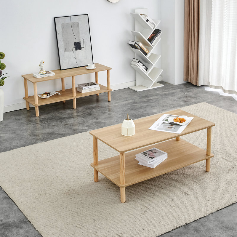 Coffee Table&Tv Stand Sets, Burly Wood