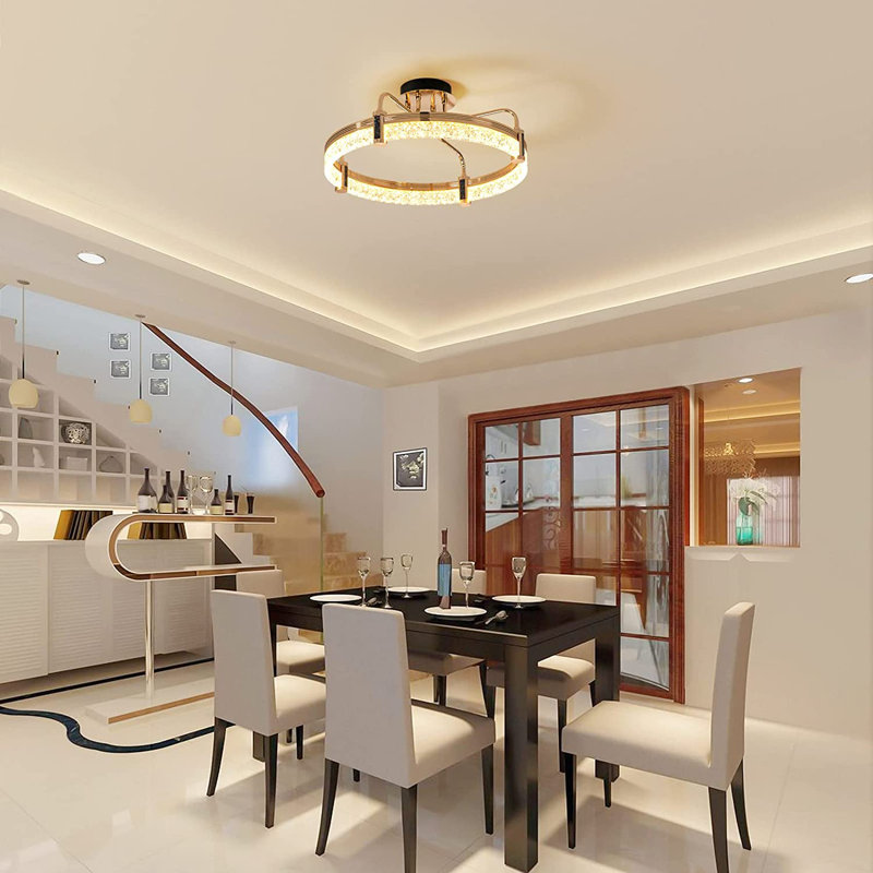 Darvel 1-Light 50cm LED Semi Flush Mount