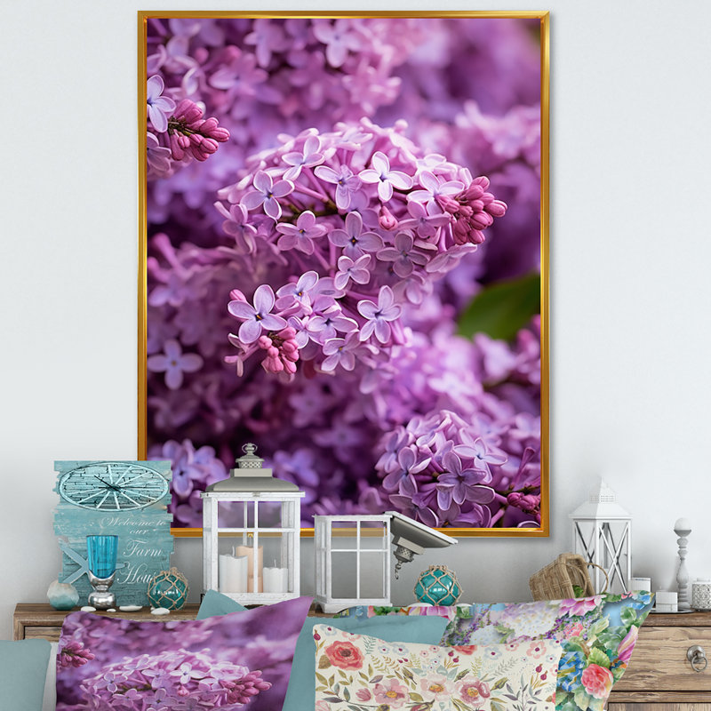 «Lilac mauve», reproduction sur toile, Cadre flottant doré, 44" H x 34" W
