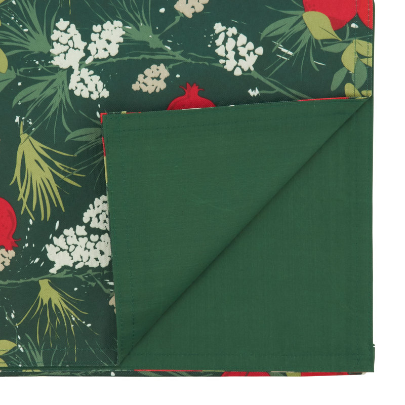 Runner_Holiday Table Runner With Pomegranate Design, 90" L x 16" W