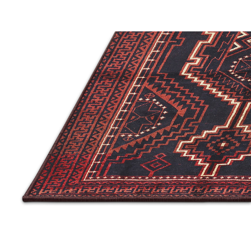 Tapis noir Southwestern, Rectangle 5 pi x 7 pi