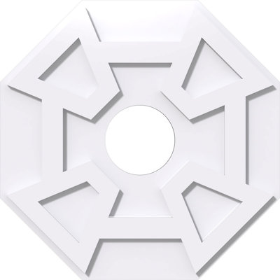 Médaillon de plafond contemporain 24 po x 24 po x P 7 po x P 8 1/4 po x P 1 po Logan