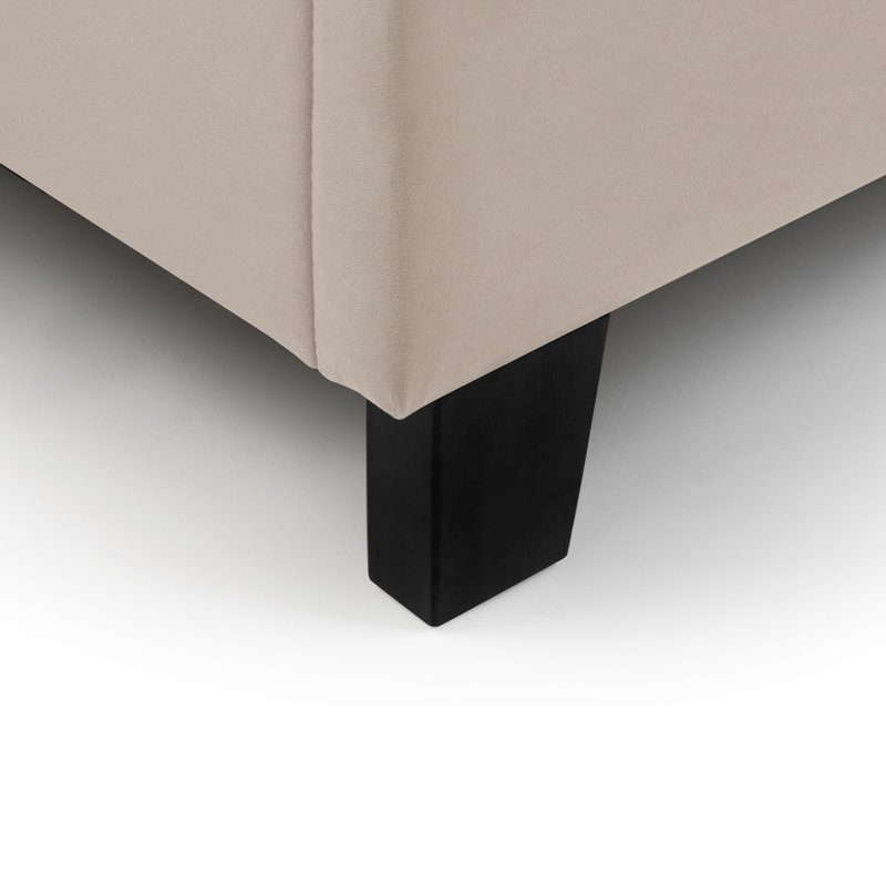 Putterman Upholstered Bed, Single (3'), Cream