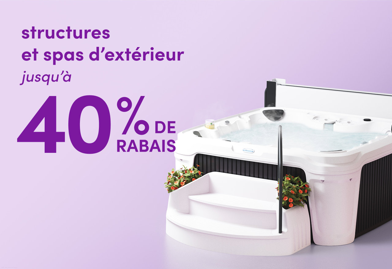 structures et spas d'extérieur en solde