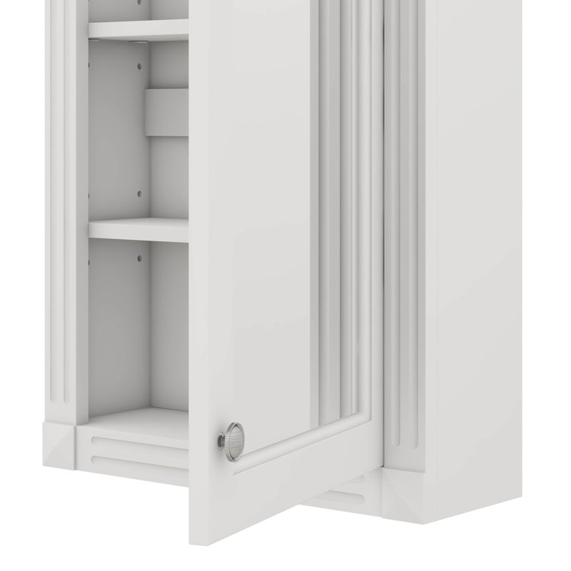 Pharmacie murale de 20 pouces avec miroir, armoire de rangement avec tablette personnalisable, Blanc