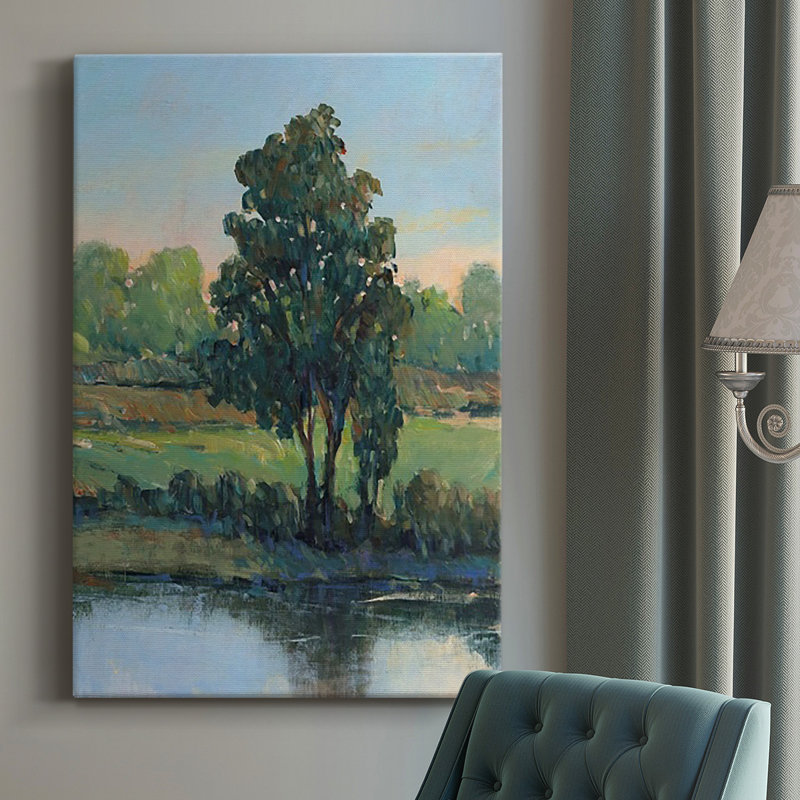 Arbre sur la berge I sur toile, H 18 po x l 12 po x P 1 po