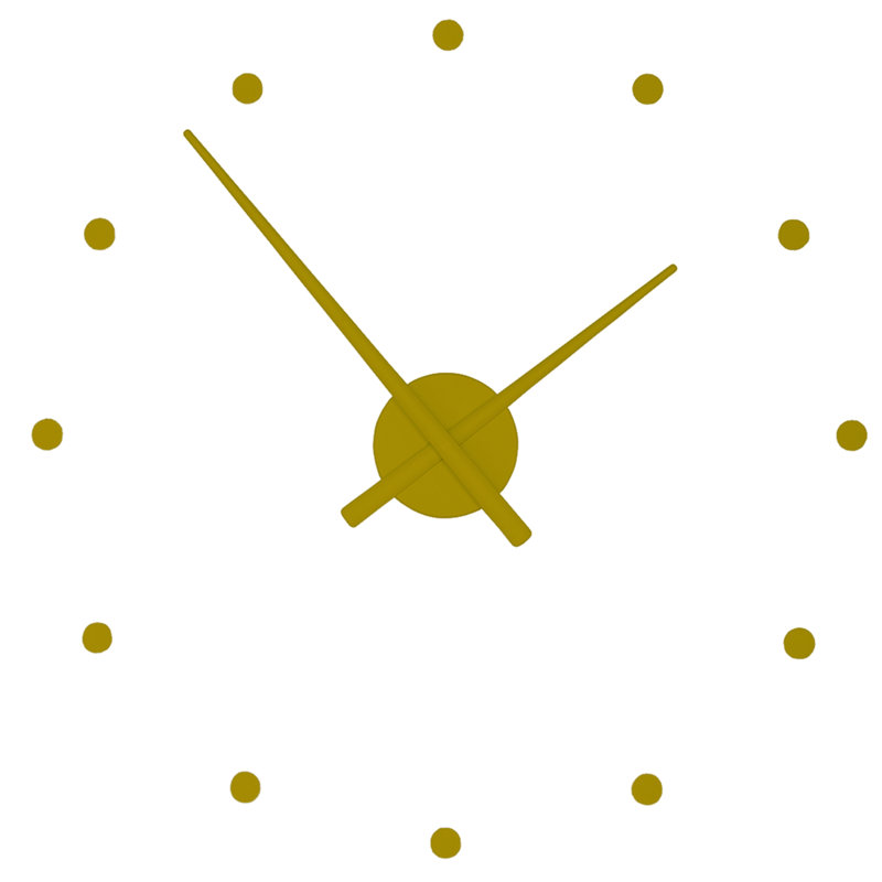 OJ Analog Wall Clock, Mustard, Large