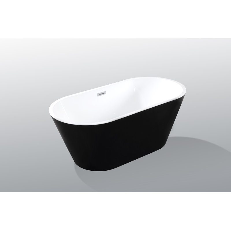 Burnham 59" Freestanding Acrylic Soaking Bathtub with Toe-Tap Drain, cUPC Certified