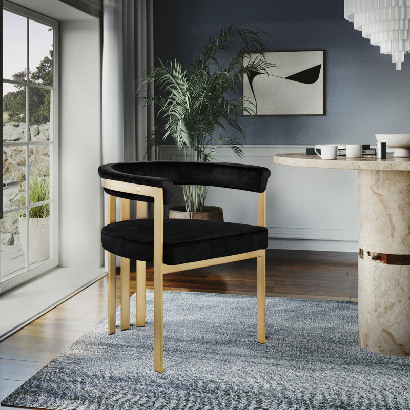 Fauteuil en velours Marcello, Velours noir