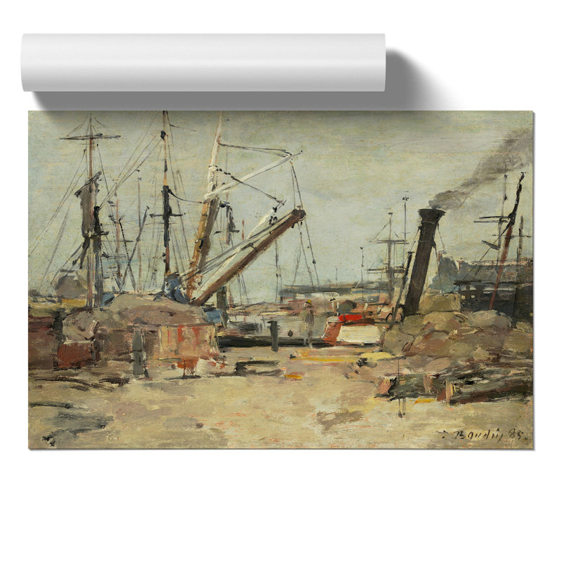 The Trawlers by Eugene Boudin - No Frame Painting, 21cm H x 30cm W x 0.1cm D