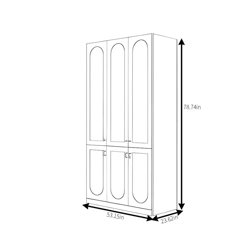 Garde-robe de luxe simple et moderne, H 78,74 po x l 53,15 po x P 23,62 po