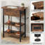 Table de bout avec station de charge, table d'appoint rabattable avec ports USB et prise de courant, table de chevet à 3 niveaux pour le salon et la chambre à coucher, brun rustique