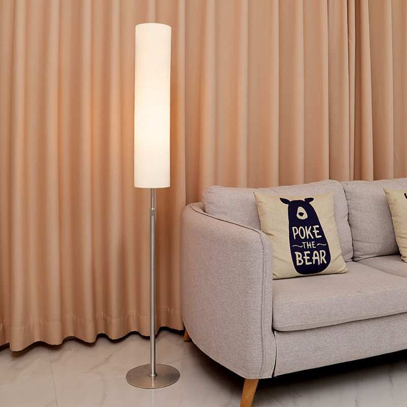 Wedurn 72'' Silver Column Floor Lamp with Outlet
