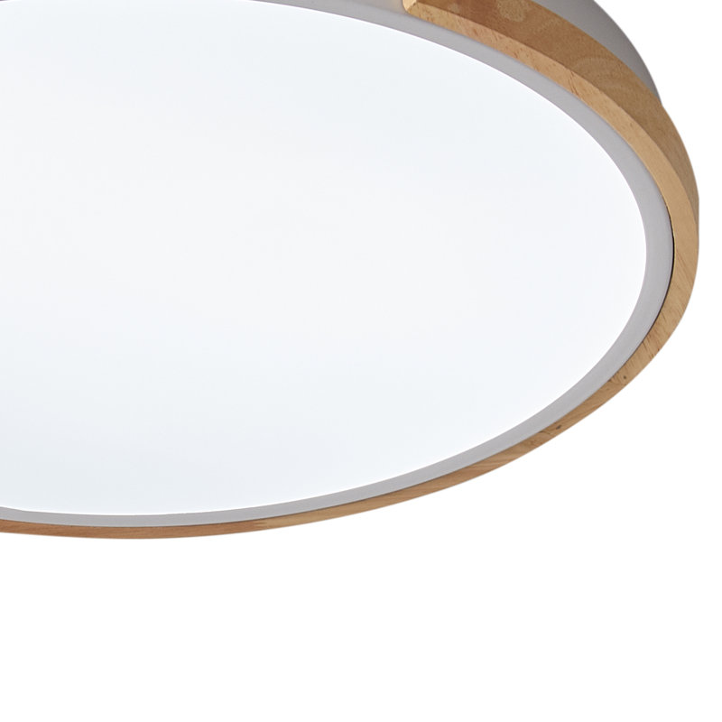 Plafonnier encastré simple à 1 lumière DEL, Blanc / brun