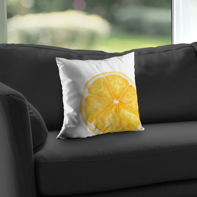 Lemon Slice Poly Twill Throw - Stylish Home Decor Accent – Throw Pillow Cover Only, Double-Sided Print, Insert Not Included