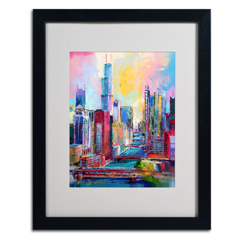 " Chicago 3 " by Richard Wallich, Black, 20" H x 16" W x 0.5" D