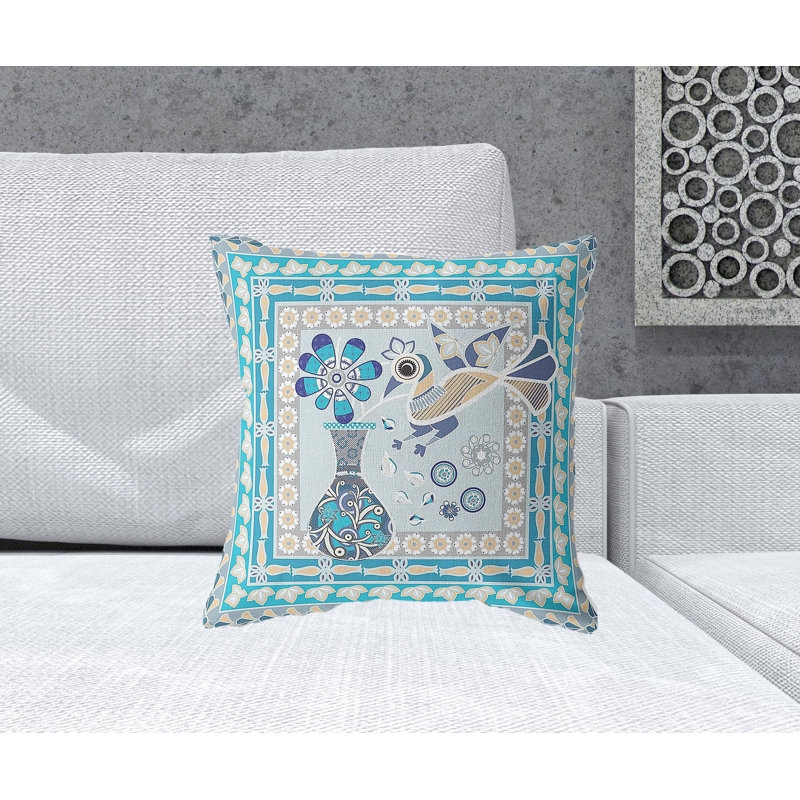 Coussin 18 po x 18 po, Turquoise