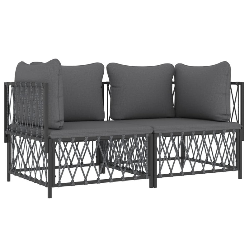 Debernardi 28.3'' Wide Patio Sectional Set with Cushions, Anthracite