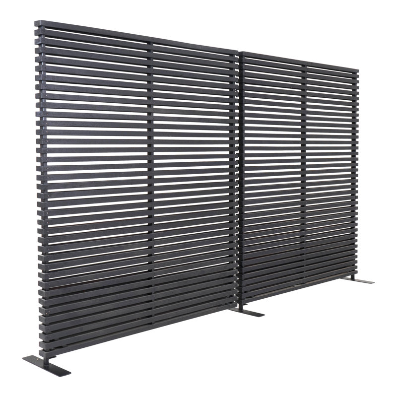 Cloison pliante 2 panneaux en aluminium l 119 po x H 72 po Auden, Noir