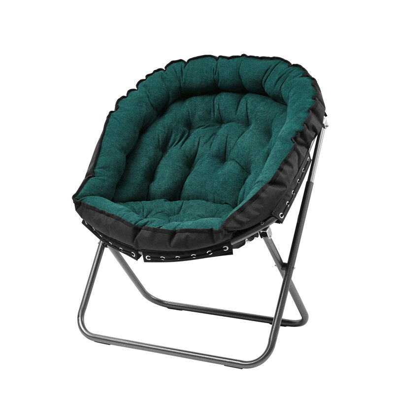 Papasan Moon Chair - Beige Taupe, Green Microfiber