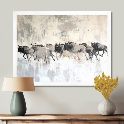 Reproduction d'art sur toile, "Great Migre Of Wildebeest In Afrique II"