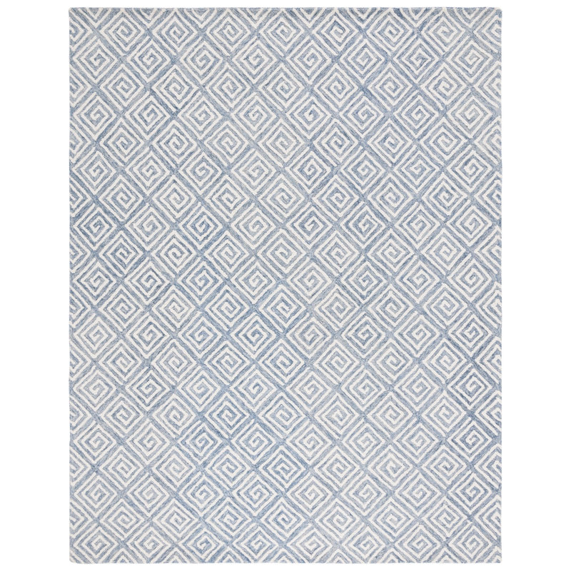 Metro Hand Tufted Wool And Cotton With Latex Geometric Rug, Rectangle 8' x 10'