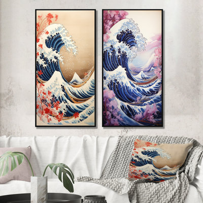 " Masterpiece The Red Great Of Kanagawa " 2 - Pieces