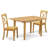 3 Piece Kitchen Table Set for Small Spaces Contains a Rectangle Dining Table with Butterfly Leaf and 2 Dining Room Chairs, 32x54 Inch, Oak-305764625-369653446