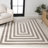 Isibeal Modern Classic Mitre Stripe Brown/Ivory Rug-954424106