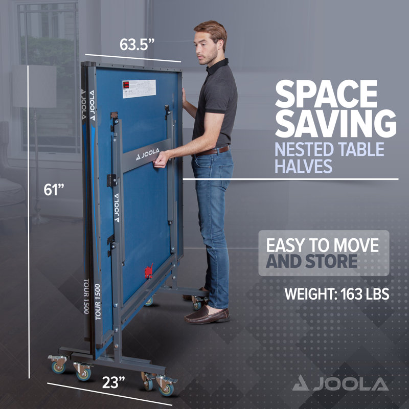 JOOLA Tour 2500 Folding Blue MDF Table Tennis Table with Net