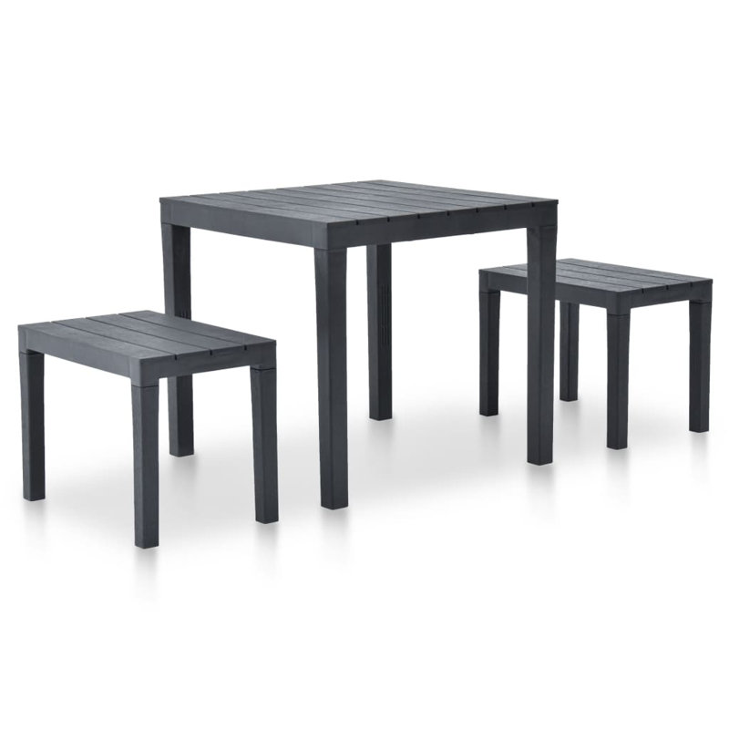 Jimenez Square 2 - Person Dining Set, Anthracite