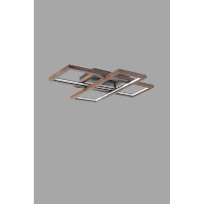 Superbe lustre en noyer | Fabrication 100% métal, peinture séchée au four | Douille DEL (114 W) avec température de couleur variable 2700 K, 3000 K, 4000 K | Éclairage élégant pour la maison et le bureau