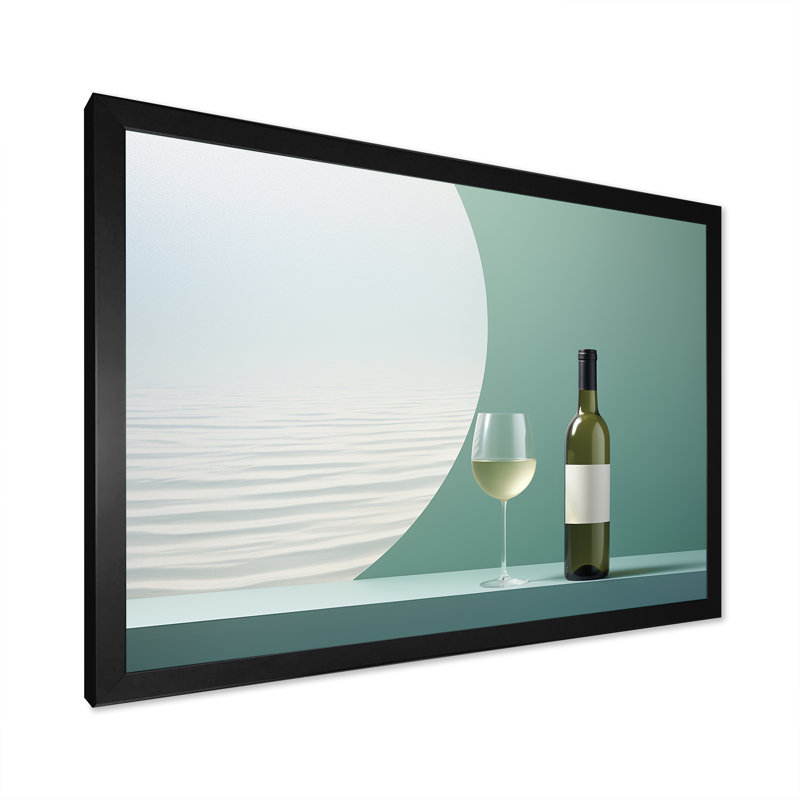 Chablis charme sur toile, H 34 po x l 44 po x P 1,5 po, Cadre simple noir
