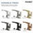 MASO Touchless Pull-Down Bathroom Sink Faucet, 2 Spray Modes, Temperature Display (°F), Motion Sensor, 360° Swivel, Single Handle, 1 or 3 Hole, Deck Plate, Vanity, Laundry & Bar,   Matte Black-126101714